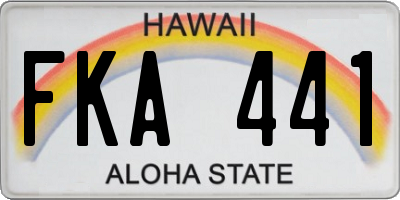 HI license plate FKA441