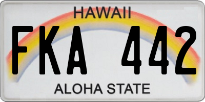 HI license plate FKA442