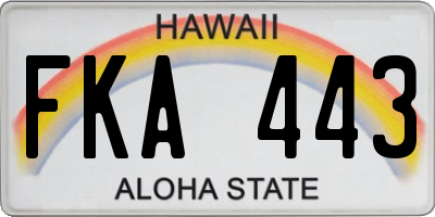 HI license plate FKA443