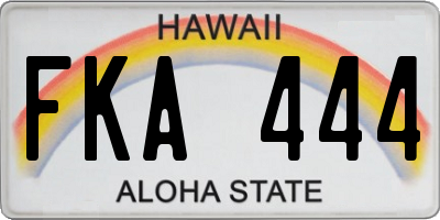 HI license plate FKA444