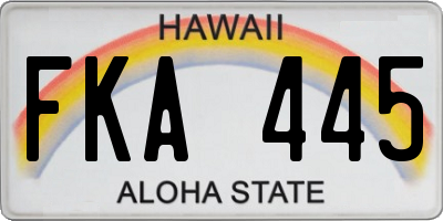 HI license plate FKA445