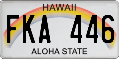 HI license plate FKA446