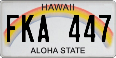 HI license plate FKA447