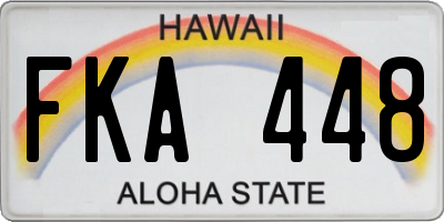 HI license plate FKA448