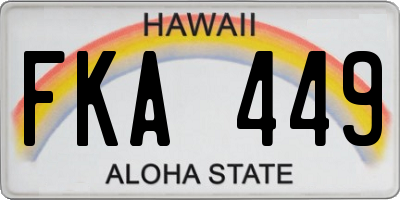 HI license plate FKA449