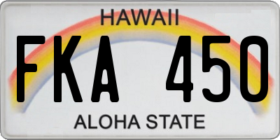 HI license plate FKA450