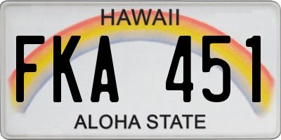 HI license plate FKA451