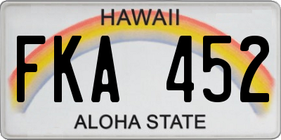 HI license plate FKA452