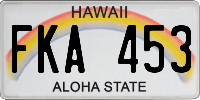 HI license plate FKA453