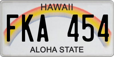 HI license plate FKA454
