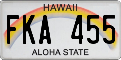 HI license plate FKA455