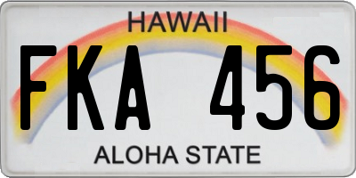 HI license plate FKA456