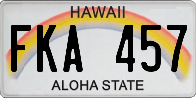 HI license plate FKA457