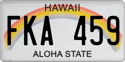 HI license plate FKA459