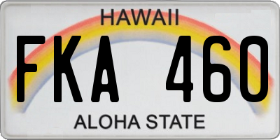 HI license plate FKA460