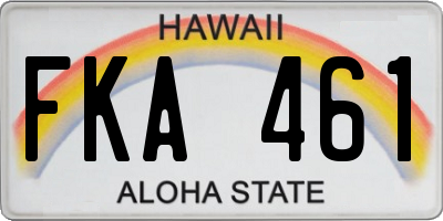 HI license plate FKA461
