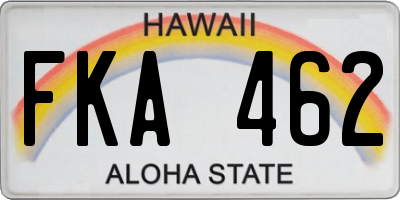 HI license plate FKA462