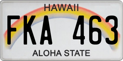 HI license plate FKA463