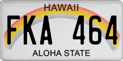 HI license plate FKA464