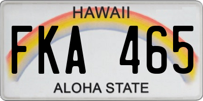 HI license plate FKA465