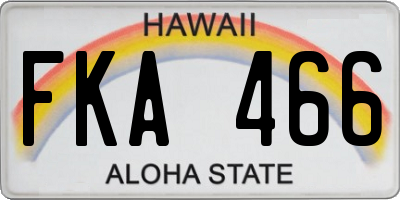 HI license plate FKA466