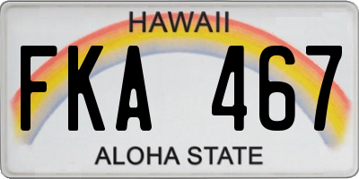 HI license plate FKA467