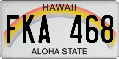 HI license plate FKA468
