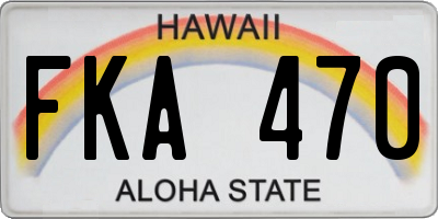 HI license plate FKA470