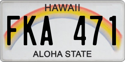 HI license plate FKA471