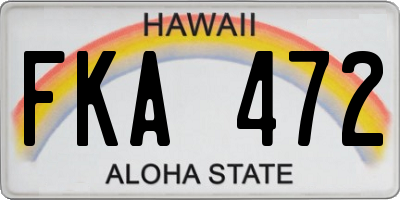HI license plate FKA472