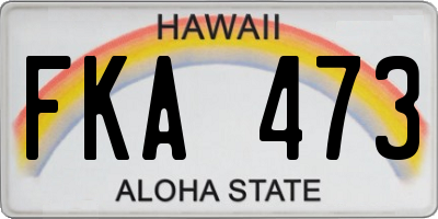 HI license plate FKA473