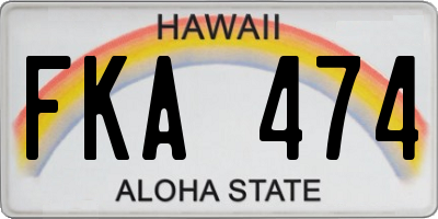 HI license plate FKA474