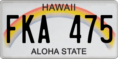HI license plate FKA475