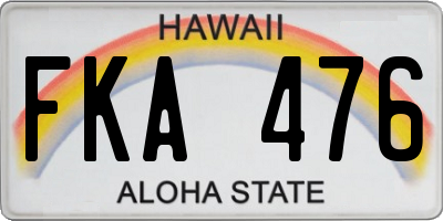 HI license plate FKA476