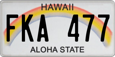 HI license plate FKA477