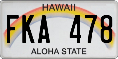 HI license plate FKA478