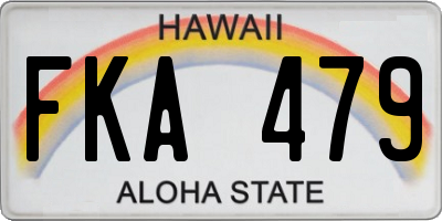 HI license plate FKA479