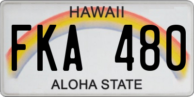 HI license plate FKA480