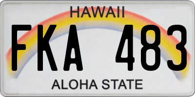 HI license plate FKA483