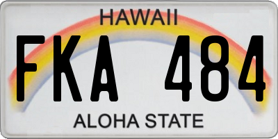HI license plate FKA484