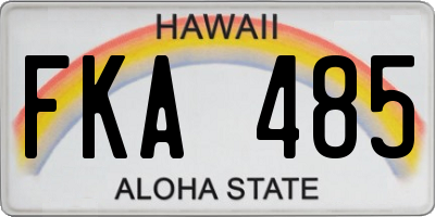 HI license plate FKA485