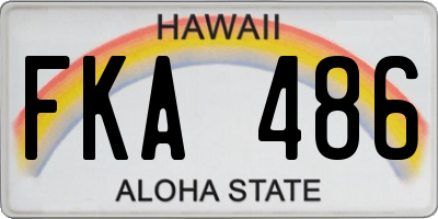 HI license plate FKA486