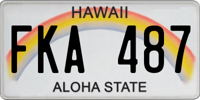 HI license plate FKA487