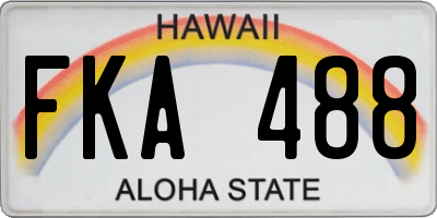 HI license plate FKA488