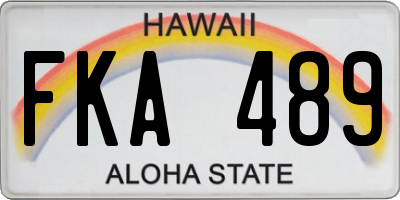 HI license plate FKA489