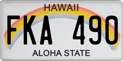 HI license plate FKA490