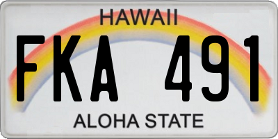 HI license plate FKA491