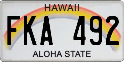 HI license plate FKA492