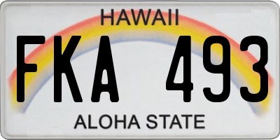 HI license plate FKA493