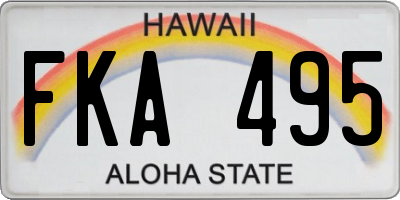 HI license plate FKA495